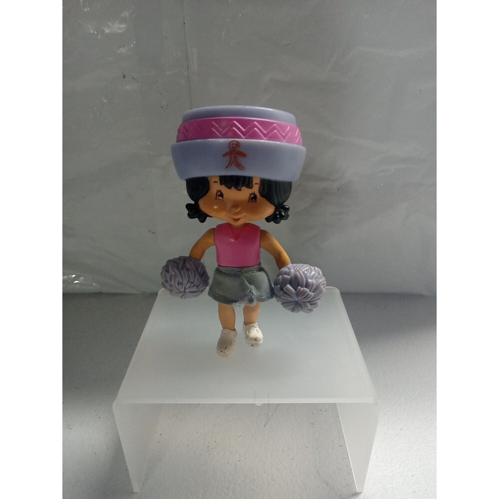 Strawberry  Ginger Snap Cheerleader Doll 4” purple Cloth Skirt